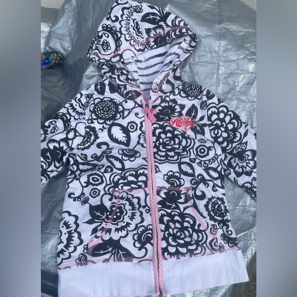 Vintage Hurley floral Zip up hoodie (kids)